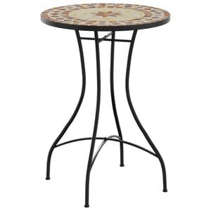 vidaXL Bistrotafel moza&iuml;ek &Oslash;50x70 cm keramiek terracottakleurig en wit