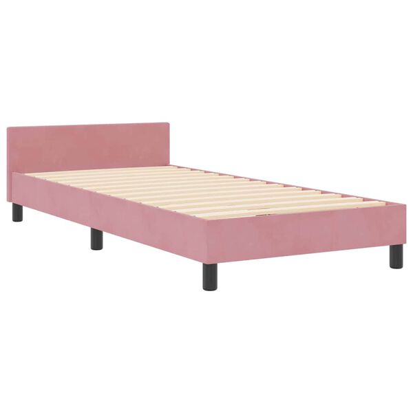 vidaXL Boxspringbed met hoofdeinde Roze 90 x 190 cm Fluweel