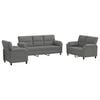 vidaXL Bankstel 3 pcs Donkergrijs fluweel