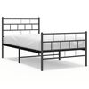 vidaXL Bedframe met hoofd- en voeteneinde metaal zwart 100x190 cm