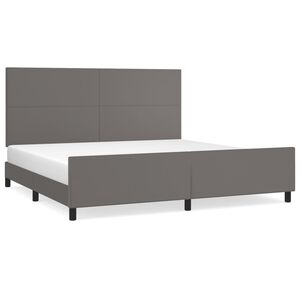 vidaXL Bedframe met hoofdbord kunstleer grijs 200x200 cm