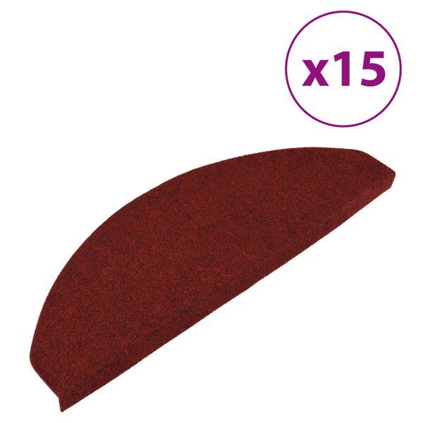 vidaXL Trapmatten zelfklevend 15 st 65x22,5x3,5 cm rood