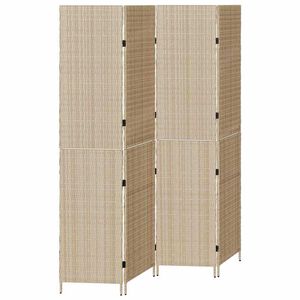 vidaXL Kamerverdeler Beige 195 x 180 cm poly rattan