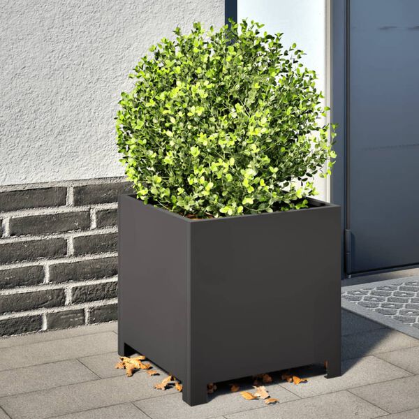 vidaXL Plantenbak 40x40x40 cm staal zwart