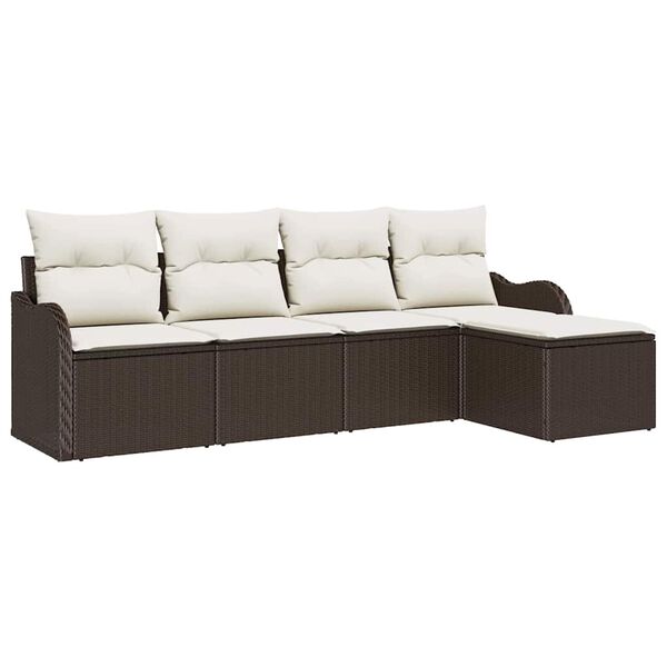 vidaXL Tuin Sofa Set 5 pcs Bruin poly rattan