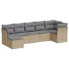 vidaXL 7-delige Loungeset met kussens poly rattan beige