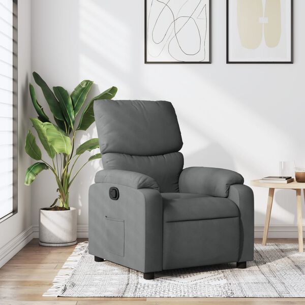 vidaXL Relaxfauteuil Donkergrijze Stof