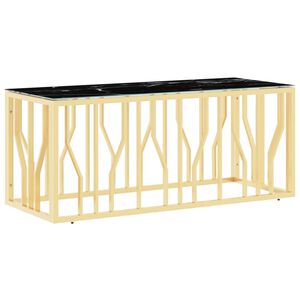 vidaXL Salontafel 110x45x45 cm roestvrij staal en glas goudkleurig