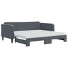 vidaXL Slaapbank onderschuifbed matrassen 90x190cm fluweel donkergrijs