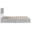 vidaXL Opslag bed met lade Grijs Sonoma 160 x 200 cm Bewerkt hout