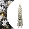 vidaXL Kunstkerstboom met led-verlichting Groen en Wit 180 cm