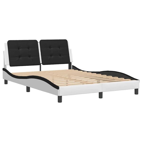 vidaXL Bedframe zonder matras "Zadar" kunstleer zwart en wit 120x200 cm