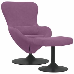 vidaXL Egg Chair met Voetsteun Paars Fluweel