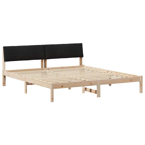 vidaXL Bedframe Bruin en zwart 180 x 200 cm Massief grenenhout
