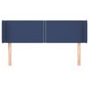 vidaXL Hoofdbord met randen 147x16x78/88 cm stof blauw