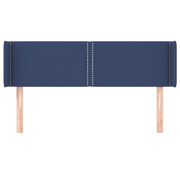 vidaXL Hoofdbord met randen 147x16x78/88 cm stof blauw