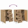 vidaXL Hoge kast met lade 2 pcs Artisan Eiken Ge&euml;ngineerd hout en glas