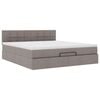 vidaXL Ottoman bed met matras 160x200cm stof taupe