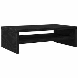 vidaXL Monitorstandaard Zwart Eiken 42x24x13 cm Bewerkt Hout