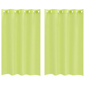 vidaXL Gordijnen voile met doorvoertules 2 st 140x175 cm appelgroen