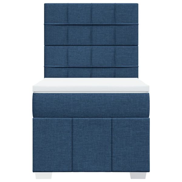 vidaXL Boxspring met matras stof blauw 90x190 cm