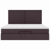vidaXL Ottoman bed met matras en LED's 160x200cm stof donkerbruin
