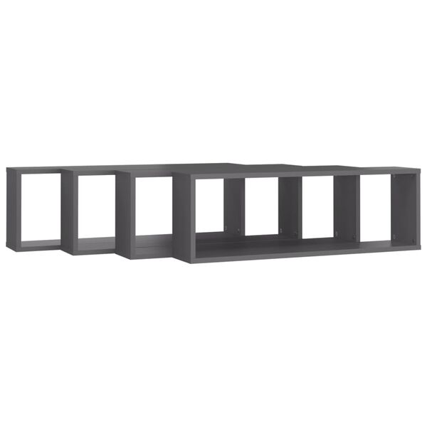 vidaXL Wandschappen kubus 4 st 80x15x26,5 cm bewerkt hout grijs