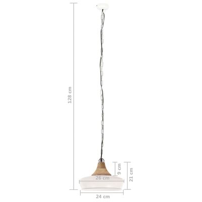 vidaXL Hanglamp industrieel E27 26 cm ijzer en massief hout wit