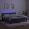 vidaXL Boxspring met matras en LED fluweel donkergrijs 160x200 cm