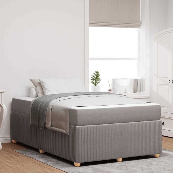 vidaXL Bedframe met matras Taupe 120 x 200 cm Stof