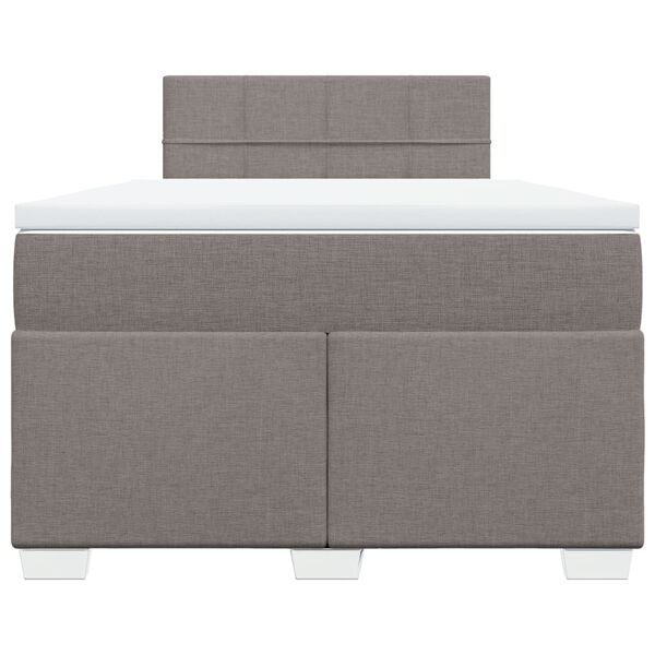 vidaXL Boxspring met matras stof taupe 120x200 cm