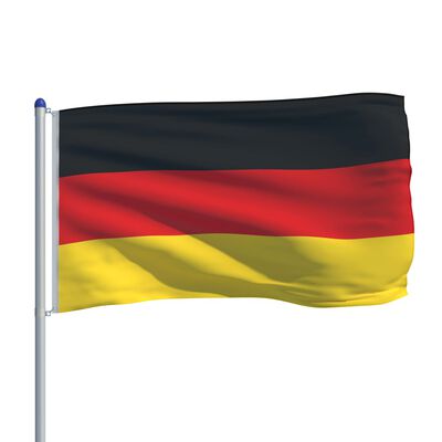 vidaXL Vlag met vlaggenmast Duitsland 6 m aluminium