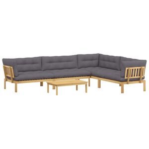 vidaXL 5 Stuk Garden Pallet Sofa Units Massief Acaciahout Licht Bruin