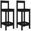vidaXL Barstoelen 2 st 40x41,5x112 cm massief grenenhout zwart