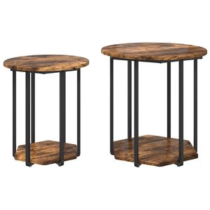 vidaXL Bijzettafelset 2 st Bruin 50 x 50 x 50,5 cm