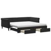 vidaXL Slaapbank met onderschuifbed en lades 100x200 cm fluweel zwart