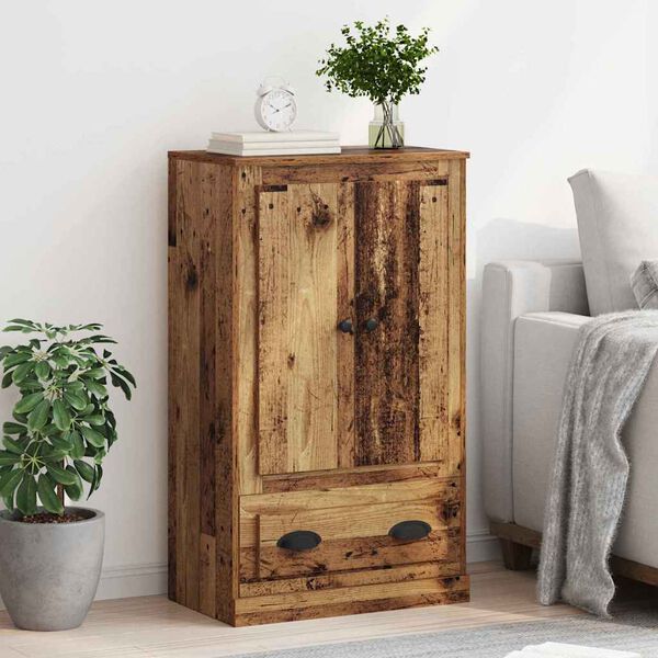 vidaXL Highboard met lade Oud Hout 60 x 35,5 x 103,5 cm Bewerkt hout