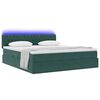vidaXL Opbergbed met LED met matras Donkergroen 180 x 200 cm Fluweel