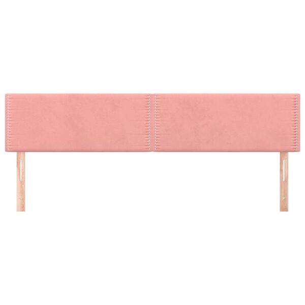 vidaXL Hoofdborden 160x5x78/88 cm fluweel roze