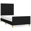 vidaXL Bedframe met hoofdeinde stof zwart 90x190 cm