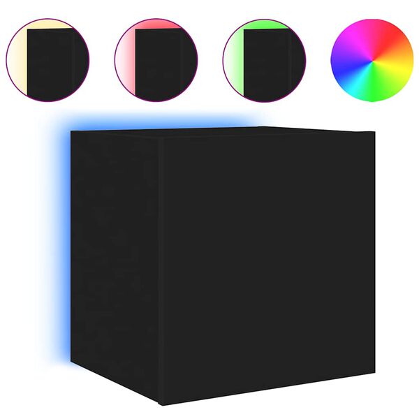 vidaXL Tv-wandmeubel met LED-verlichting 40,5x35x40 cm zwart