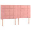 vidaXL Boxspring met matras en LED fluweel roze 180x200 cm