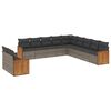 vidaXL 11-delige Loungeset met kussens poly rattan grijs
