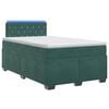vidaXL Boxspring Bed met Matras en LED Donkergroen 120 x 190 cm