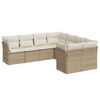 vidaXL 8-delige Loungeset met kussens poly rattan beige