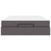 vidaXL Bedframe met matras met matras 2 pcs Grijs PVC