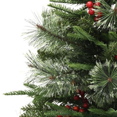 vidaXL Kerstboom met LED en dennenappels 120 cm PVC en PE groen