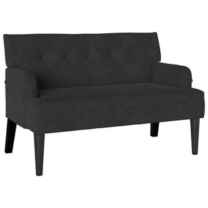 vidaXL Chesterfield Bank Zwart 112 x 65,5 x 75 cm Fluweel