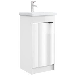 vidaXL Badkamermeubel met Wasbak Hoogglans Wit 42 x 40 x 84,5 cm