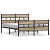 vidaXL Bedframe zonder matras metaal sonoma eikenkleurig 135x190 cm
